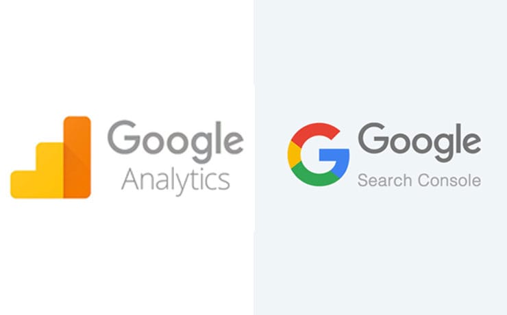 google search console ve google analytics logoları